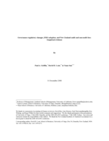 Governance regulatory changes, IFRS adoption, and New Zealand audit and non-audit fees:Empirical evidence