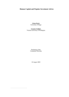 Human capital and popular investment advice