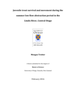 Juvenile trout survival and movement during the summer low flow abstraction period in the Lindis River, Central Otago