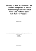 Efficacy of B16OVA Tumour Cell Lysate Conjugated to Rabbit Haemorrhagic Disease Virus Virus-Like Particles as an Anti-Tumour Vaccine