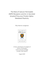The role of calcium-permeable AMPA receptors and arc in secreted amyloid precursor protein alpha-mediated plasticity