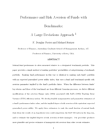 Performance and risk aversion of funds with benchmarks: A large deviations approach