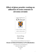 Effect of glaze powder coating on adhesion of resin cements to zirconia ceramic