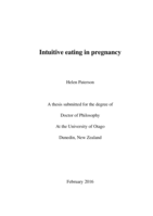 Intuitive eating in pregnancy