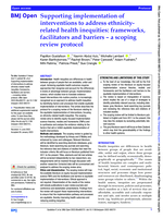 Supporting implementation of interventions to address ethnicity-related health inequities: frameworks, facilitators and barriers – a scoping review protocol