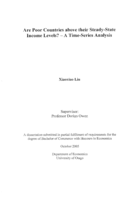 Are poor countries above their steady-state income levels? – A time-series analysis