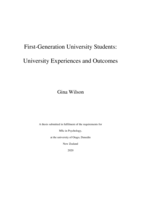 First-Generation University Students: University Experiences and Outcomes