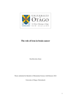 The role of iron in brain cancer