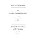 Essays in corporate finance