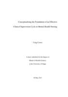 Conceptualising the Foundation of an Effective Clinical Supervision Cycle in Mental Health Nursing