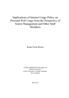Implications of Internet Usage Policy on Personal Web Usage from the Perspective of Senior Management and Other Staff Members