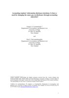 Accounting students’ information disclosure decisions: is there a need for changing the status quo on disclosure through accounting education?