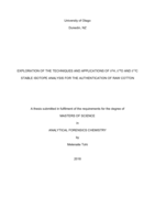 Exploration of the techniques and applications of δ2H, δ18O and δ13C stable isotope analysis for the authentication of raw cotton