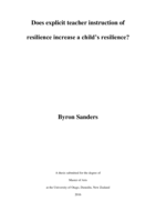 Does explicit teacher instruction of resilience increase a child's resilience?