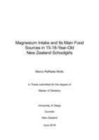 Magnesium Intake and Its Main Food Sources in 15-18-Year-Old New Zealand Schoolgirls