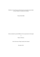 Validation of a Food Frequency Questionnaire assessing the sugar intakes of Pacific Islanders in Auckland, New Zealand