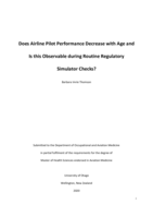 Does Airline Pilot Performance Decrease with Age and is this Observable during Routine Regulatory Checks