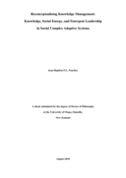 Reconceptualizing Knowledge Management: Knowledge, Social Energy, and Emergent Leadership in Social Complex Adaptive Systems