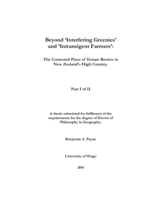 Beyond 'Interfering Greenies' and 'Intransigent Farmers': The Contested Place of Tenure Review in New Zealand's High Country.