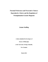 Parental Preferences and Procreative Choices: Reproductive Liberty and the Regulation of Preimplantation Genetic Diagnosis