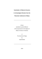 Examination of Maternal Ancestry in Archaeological Remains from the Phoenician Settlement of Motya
