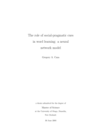 The role of social-pragmatic cues in word learning: a neural network model