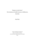 “Beauty is the Street.” The Evolution of Graffiti Practices in Melbourne, Australia