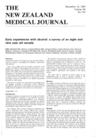 Early experiences with alcohol: a survey of an eight and nine year old sample