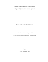 Building research capacity in a clinical setting using a participatory action research approach