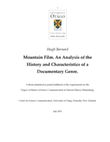 Mountain Film. An Analysis of the History and Characteristics of a Documentary Genre.