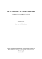 The Wealth Effect of NZX 2003 Compulsory Compliance: An Event Study