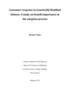Consumer response to Genetically Modified Salmon: A study on benefit importance in the adoption process