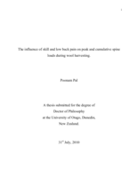 The influence of skill and low back pain on peak and cumulative spine loads during wool harvesting