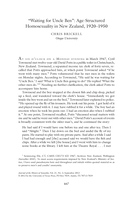 "Waiting for Uncle Ben": Age-Structured Homosexuality in New Zealand, 1920-1950