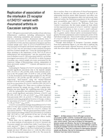 Replication of association of the interleukin 23 receptor rs1343151 variant with rheumatoid arthritis in Caucasian sample sets