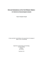 Diet and Subsistence at the Hohi Mission Station: An historical archaeozoological analysis