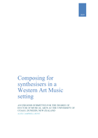 Composing for synthesisers in a Western art music setting