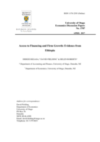 Access to Financing and Firm Growth: Evidence from Ethiopia