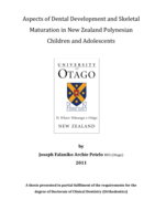 Aspects of Dental Development and Skeletal Maturation in New Zealand Polynesian Children and Adolescents