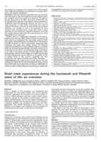 Road crash experiences during the fourteenth and fifteenth years of life: An overview