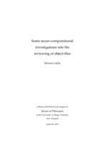 Some neuro-computational investigations into the reviewing of object-files