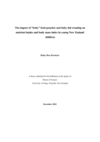 The impact of "baby" food pouches and baby-led weaning on nutrient intake and body mass index in young New Zealand children