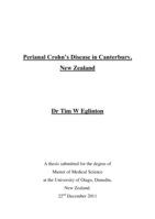 Perianal Crohn's Disease in Canterbury, New Zealand