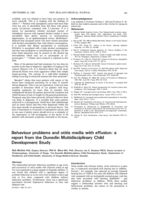 Behaviour problems and otitis media with effusion: A report from the Dunedin Multidisciplinary Child Development Study