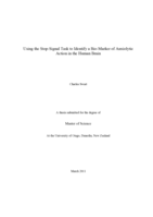 Using the Stop-Signal Task to Identify a Bio-Marker of Anxiolytic Action in the Human Brain