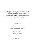 Funding community care for older adults: testing the applicability of the interRAI case mix in three New Zealand District Health Boards