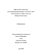 Different ways of knowing? Understanding disabled students’ and teacher aides’ school experiences within a context of relational social justice