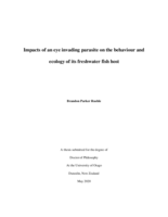 Impacts of an eye invading parasite on the behaviour and ecology of its freshwater fish host