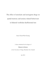 The effect of anxiolytic and anxiogenic drugs on spatial memory and anxiety-related behaviours in bilateral vestibular deafferented rats