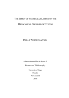 The effect of vestibular lesions on the hippocampal cholinergic system